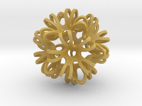 Outward Deformed Symmetrical Sphere Version 2 in Tan Fine Detail Plastic: Medium