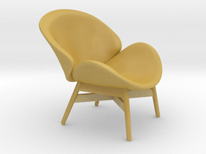 Miniature Lounge Chair - Gloster Dansk in Tan Fine Detail Plastic: 1:12