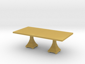 Miniature Double Jet Set Pedestal Dining Table  in Tan Fine Detail Plastic: 1:24