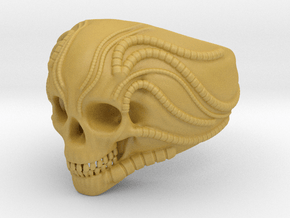 H.R Giger Skull Ring  in Tan Fine Detail Plastic: 8.25 / 57.125
