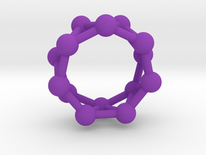 0348 Heptagonal Antiprism V&E (a=1cm) #003 in Purple Processed Versatile Plastic
