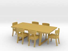 Miniature Arethusa Chair & Lucullo Table - Maxalto in Tan Fine Detail Plastic: 1:12