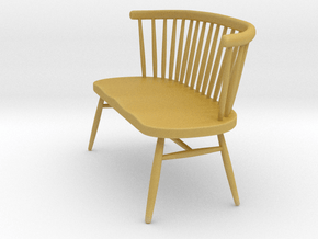 Miniature Ercol Love Seat - Ercol in Tan Fine Detail Plastic: 1:12