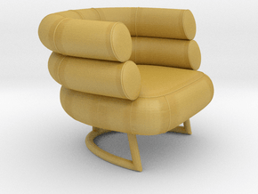 Miniature Bibendum Chair - Eileen Gray in Tan Fine Detail Plastic: 1:12