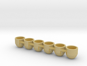 (6) 7mm Flight Stand Magnet Cup in Tan Fine Detail Plastic