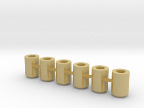 (6) 3mm Flight Stand Magnet Cup in Tan Fine Detail Plastic