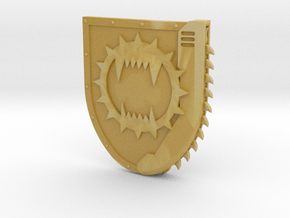 Right-handed Chainshield (Angry Maw design) in Tan Fine Detail Plastic: Small