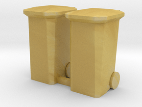 Garbage Cans Square Wheeled in Tan Fine Detail Plastic: 1:220 - Z