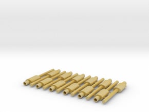 Set of 12 - G-Reddy type exhaust with 2mm tip in Tan Fine Detail Plastic