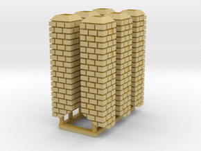 HO 18" Square Brick Chimneys in Tan Fine Detail Plastic