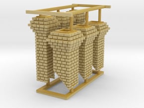 HO Fancy Brick Chimneys in Tan Fine Detail Plastic
