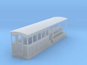 Tramway style coach (half open,harf closed) in Clear Ultra Fine Detail Plastic