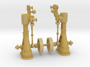2 Vertical steam engines in Tan Fine Detail Plastic: 1:87 - HO