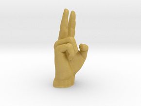 Victory sign l hand in Tan Fine Detail Plastic: Small