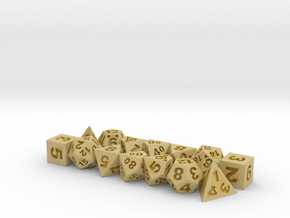 2x Tiny Polyhedral Dice Set, V4 (1.25x Scale) in Tan Fine Detail Plastic