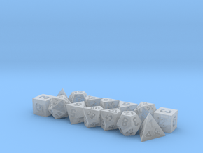 2x Tiny Polyhedral Dice Set, V4 (1.25x Scale) in Clear Ultra Fine Detail Plastic