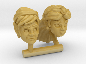 RetroToon Link & Zelda Heads (Multisize) in Tan Fine Detail Plastic: Extra Small