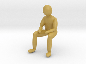 little man sitting sad various scales in Tan Fine Detail Plastic: 1:43
