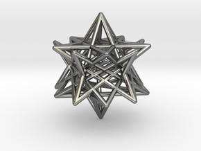 modified twisted Small stellated dodecahedron in Polished Silver