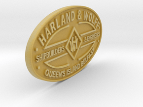 Harland & Wolff Shipyard Logo in Tan Fine Detail Plastic: Extra Small