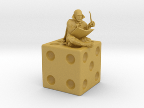 Gygax on a Die figurine in Tan Fine Detail Plastic: 28mm