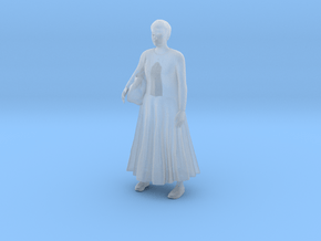 Older lady standing 2 (N scale figure) in Clear Ultra Fine Detail Plastic