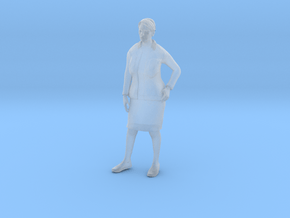 Older lady standing 1 (N scale figure) in Clear Ultra Fine Detail Plastic
