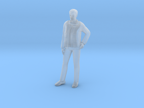 Casual man (N scale figure) in Clear Ultra Fine Detail Plastic