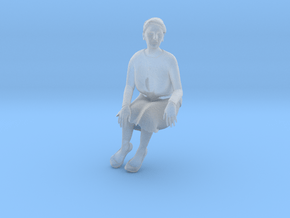 Old lady sitting (N scale figure) in Clear Ultra Fine Detail Plastic