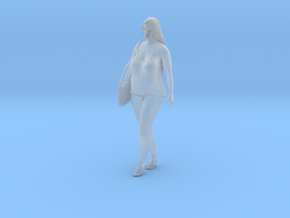 Young woman standing (N scale figure) in Clear Ultra Fine Detail Plastic