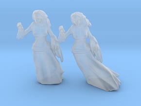 Lady Ghost HO scale 20mm miniature models set rpg in Clear Ultra Fine Detail Plastic