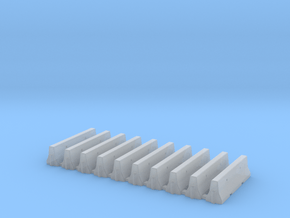 Jersey Barriers - 10 pack in Clear Ultra Fine Detail Plastic