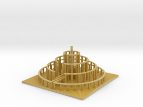 Circular Labyrinth, Wall:Path Ratio 1:4 in Tan Fine Detail Plastic: Extra Small