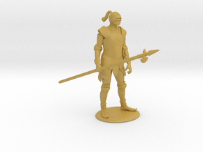 Knight in Full Plate Armour Miniature in Tan Fine Detail Plastic: 28mm