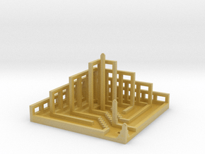 Square Pyramidal Labyrinth  in Tan Fine Detail Plastic: Extra Small