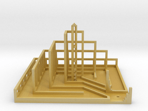 Phi Pyramidal Labyrinth in Tan Fine Detail Plastic: Extra Small