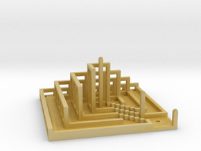 2:1 Base-to-Height Ratio - Pyramidal Labyrinth in Tan Fine Detail Plastic: Small