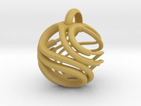 Swirl Earring and/or Pendant  in Tan Fine Detail Plastic: Small