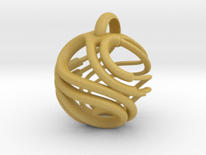 Swirl Earring and/or Pendant  in Tan Fine Detail Plastic: Medium