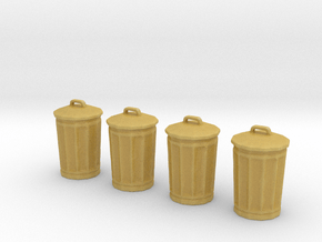 City Street Trash Can Set 4pcs 1:87 / 1:64 in Tan Fine Detail Plastic: 1:64 - S