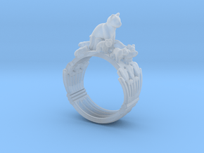 Egyptian Cat Ring "What about the kittens?" 4-13 in Tan Fine Detail Plastic: 4 / 46.5