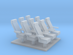 Caboose chairs X9 in Clear Ultra Fine Detail Plastic