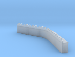 Roman 90° Curved Hadrian Wall Section 2 (6mm) in Clear Ultra Fine Detail Plastic