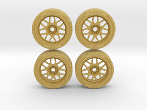 Miniature Enkei Matrix Rim & Tire - 4x in Tan Fine Detail Plastic: 1:12