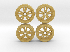 Miniature Enkei SVX Rim & Tire - 4x in Tan Fine Detail Plastic: 1:12