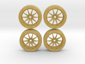 Miniature Enkei Draco Rim & Tire - 4x in Tan Fine Detail Plastic: 1:12