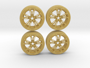 Miniature Enkei Vortex 5 Rim & Tire - 4x in Tan Fine Detail Plastic: 1:12