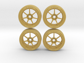 Miniature Enkei TFR Rim & Tire - 4x in Tan Fine Detail Plastic: 1:12
