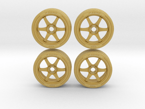 Miniature Konig Backbone Rim & Tire - 4x in Tan Fine Detail Plastic: 1:12