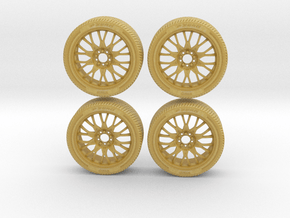 Miniature Konig Lace Rim & Tire - 4x in Tan Fine Detail Plastic: 1:12